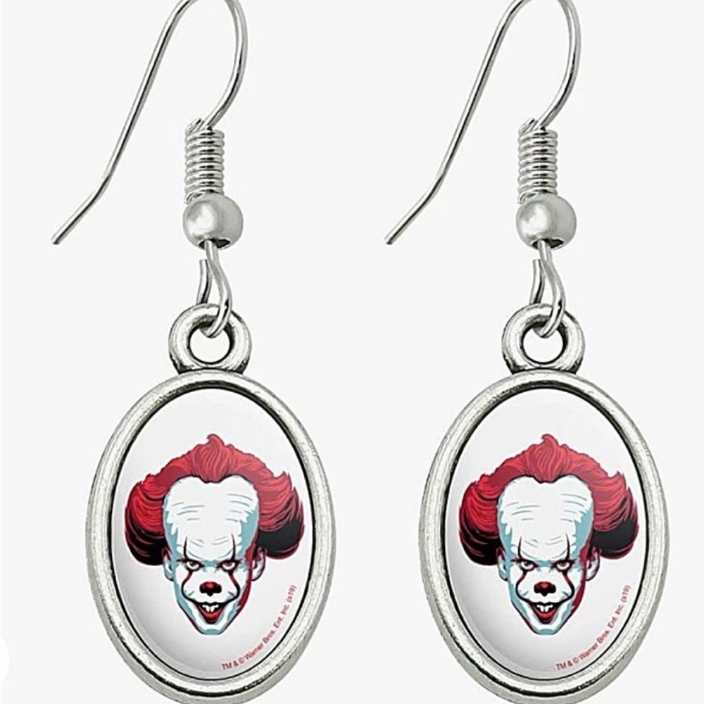 Silver and Red Pennywise “IT” Clown Earrings